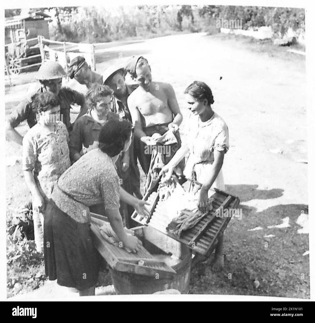Soldier Daily Routine British soldiers of the Fifth Army in Italy perform laundry duties ...