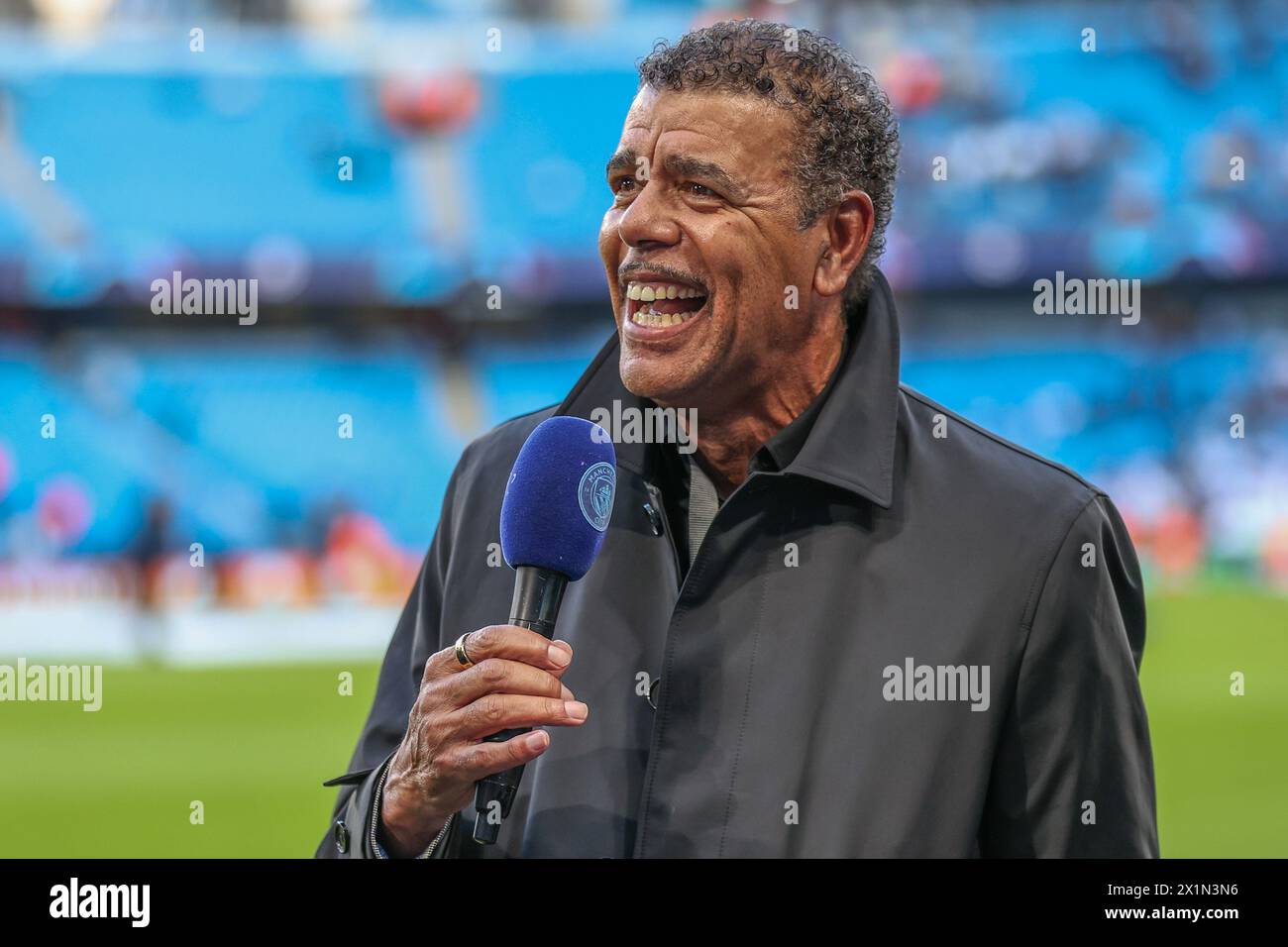 Christopher Kamara Chris Kamara during the UEFA Champions League Quarter Final Manchester ...
