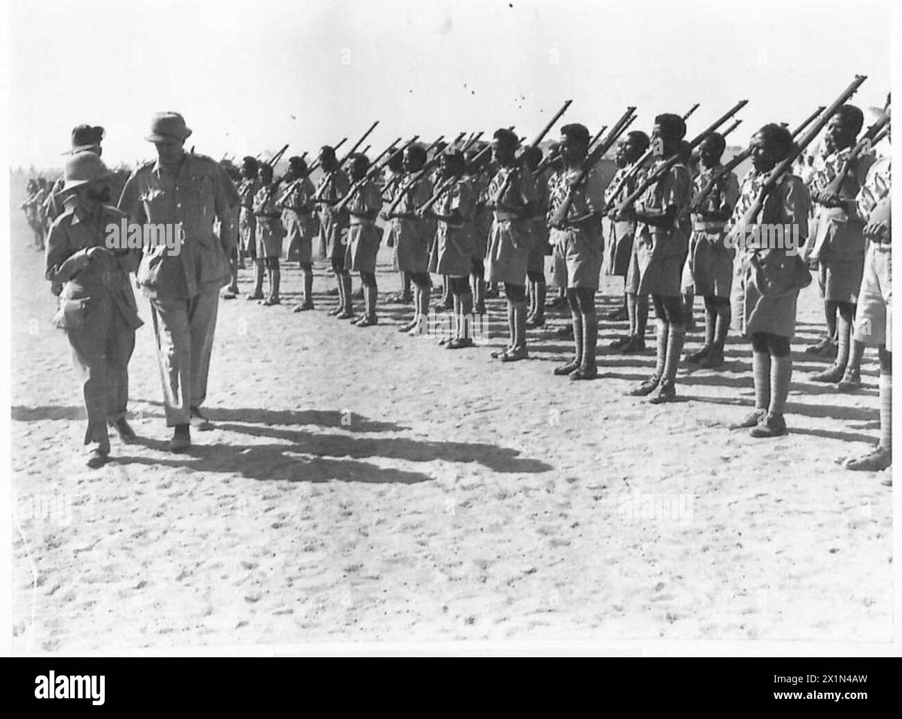 The Emperor of Abyssinia inspects his first battalion as they prepare ...