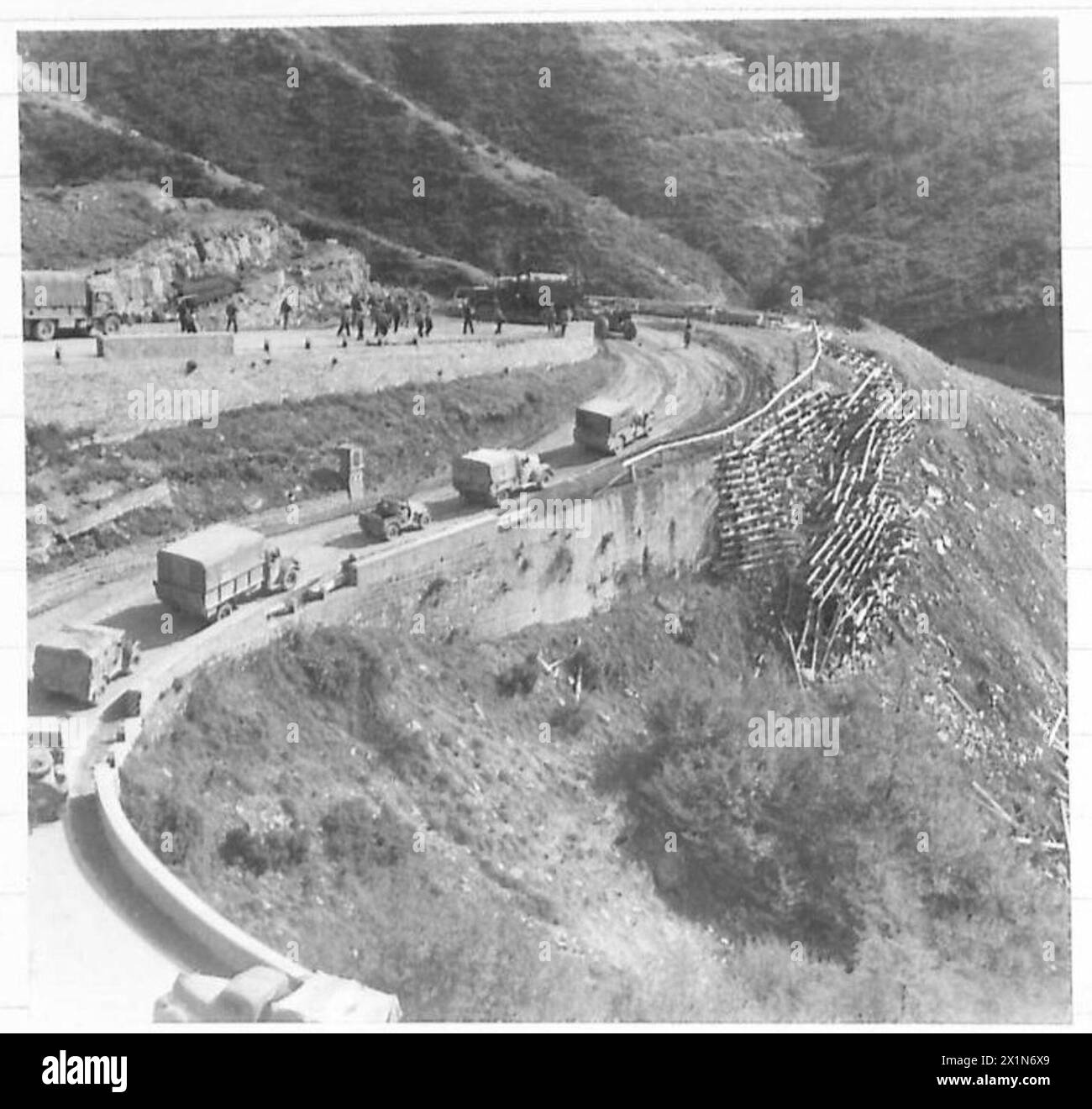 GERMAN DEMOLITIONS IN ITALY - Demolition on a hairpin bend in Route 67 ...