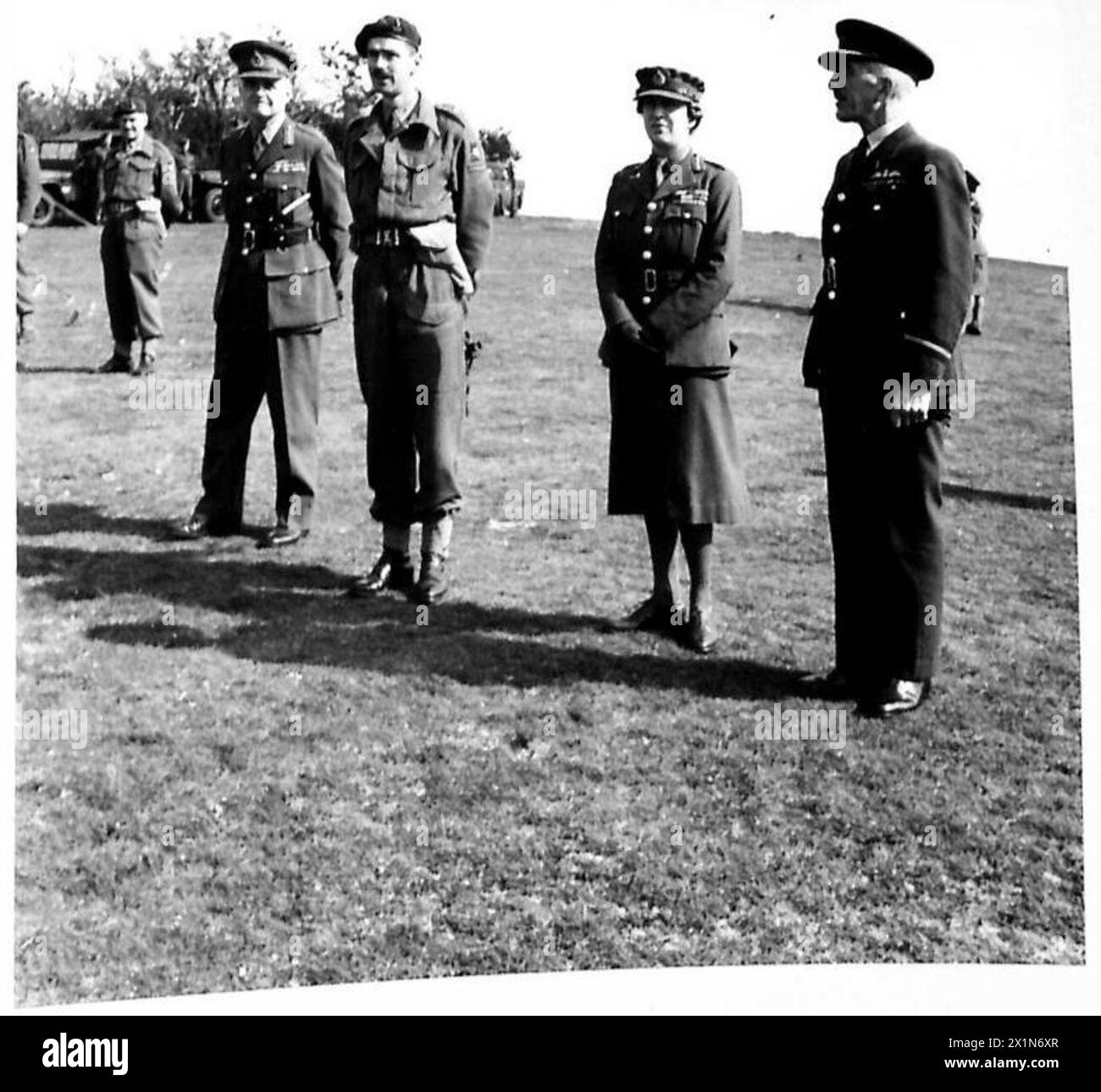 HRH the Princess Royal observes a display with Major General G.G ...