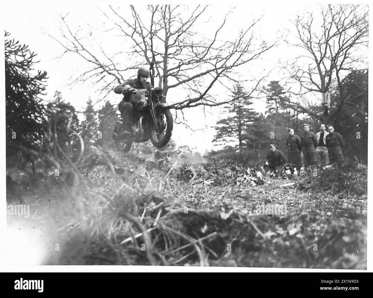 Despatch riders demonstrate riding skills as part of Army driver ...