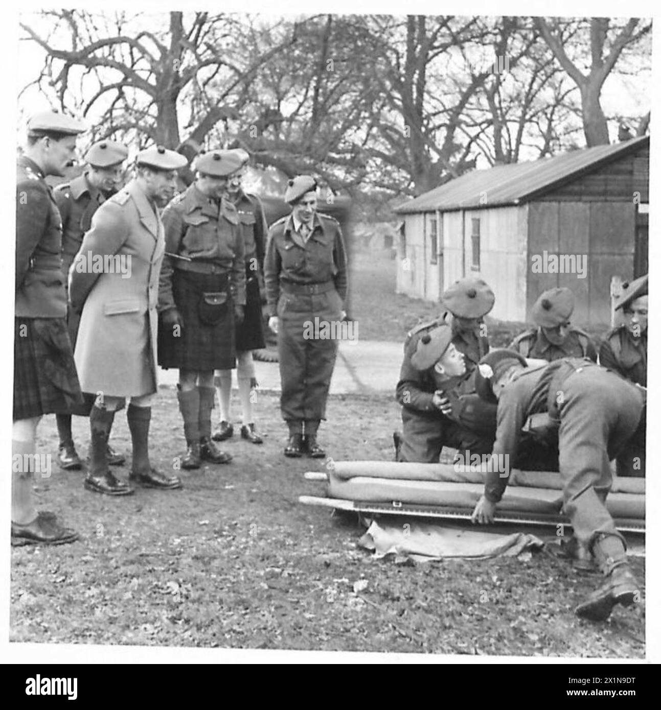 HIS MAJESTY THE KING VISITS INVASION TROOPS - Stretcher bearers of the ...