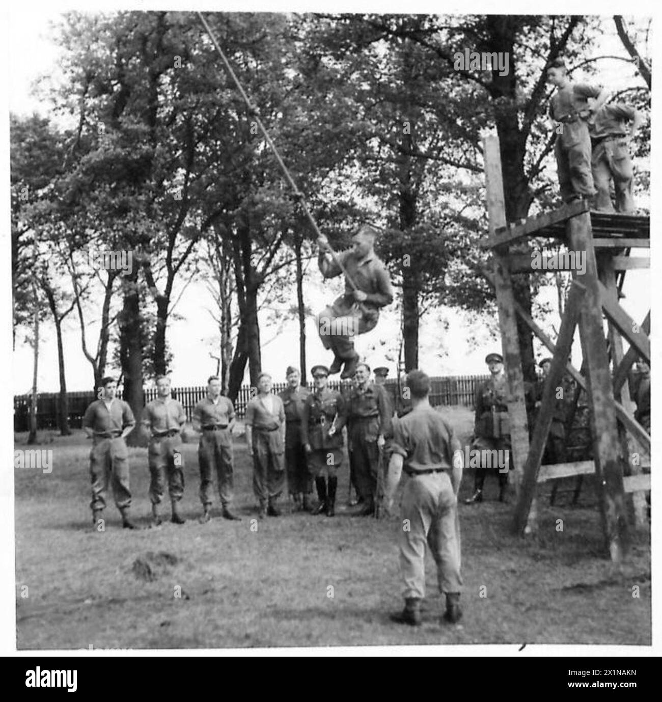 Personnel from a Tank Brigade Company of the RASC demonstrate training ...