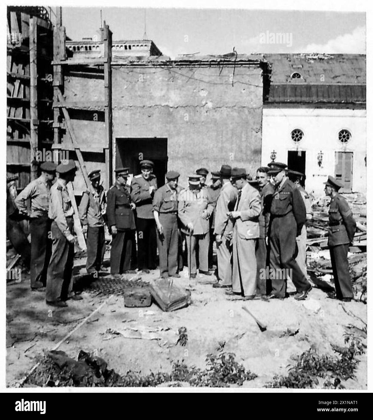 BIG THREE CONFERENCE PRIME MINISTER TOURS RUINS OF BERLIN Prime BIG THREE CONFERENCE PRIME MINISTER TOURS RUINS OF BERLIN Prime