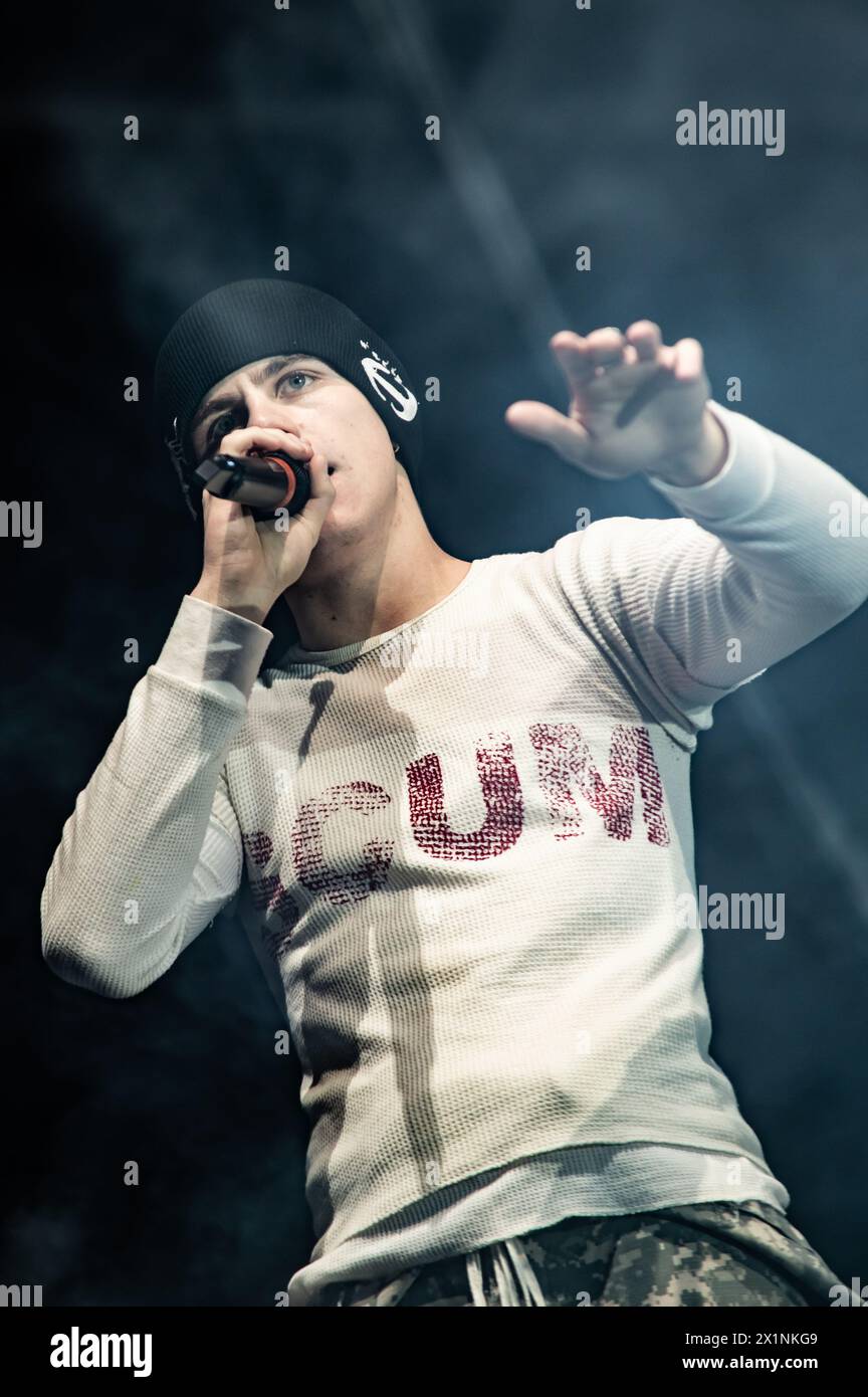 London, United Kingdom. 16th April 2024. The Kid LAROI on stage at Alexandra Palace. Cristina