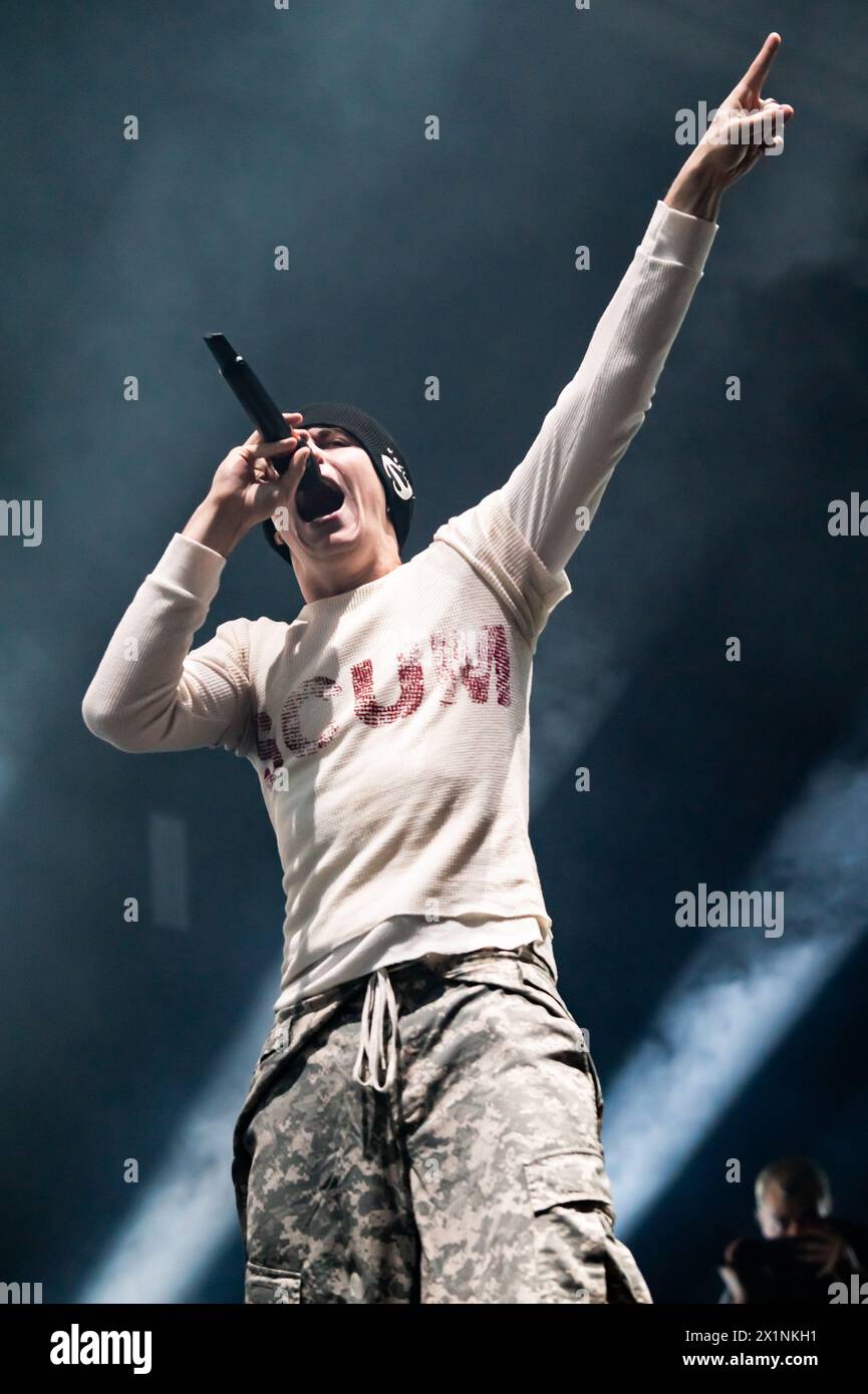 London, United Kingdom. 16th April 2024. The Kid LAROI on stage at Alexandra Palace. Cristina