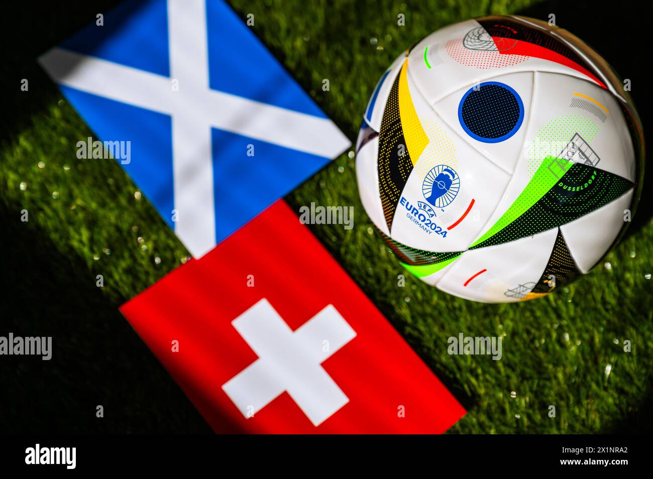 BERLIN, GERMANY, APRIL 17, 2024 Scotland vs Switzerland, Euro 2024 Group A football match at