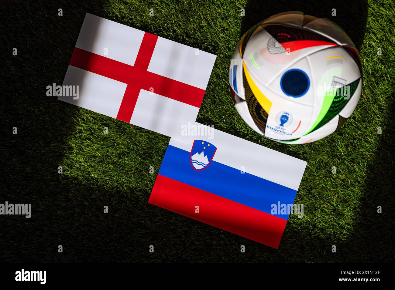 LEIPZIG, GERMANY, APRIL 17, 2024 England vs Slovenia, Euro 2024 Group C football match at