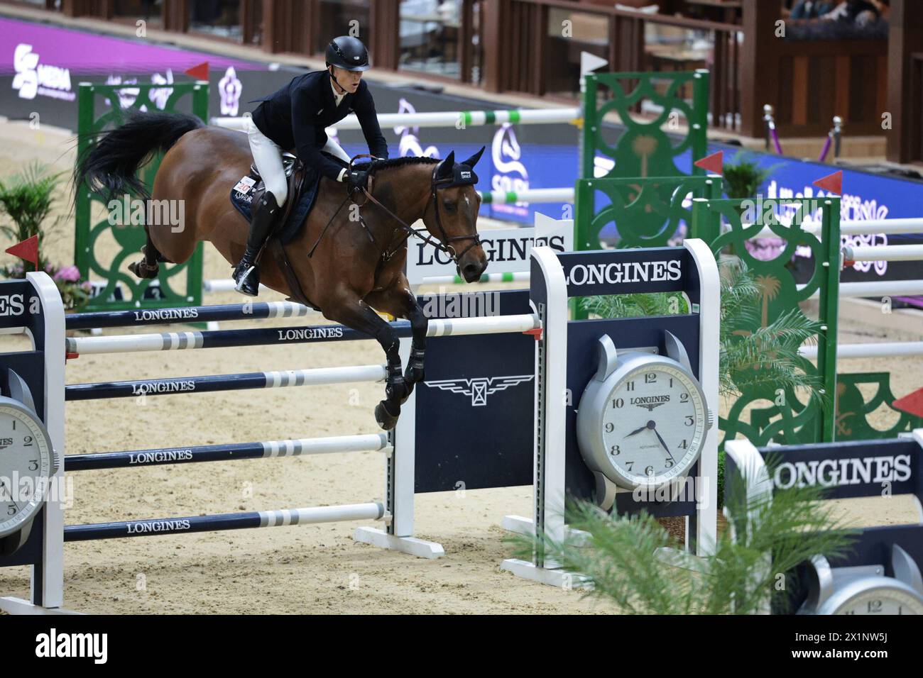 Max Kühner of Austria with EIC Up Too Jacco Blue during the Longines