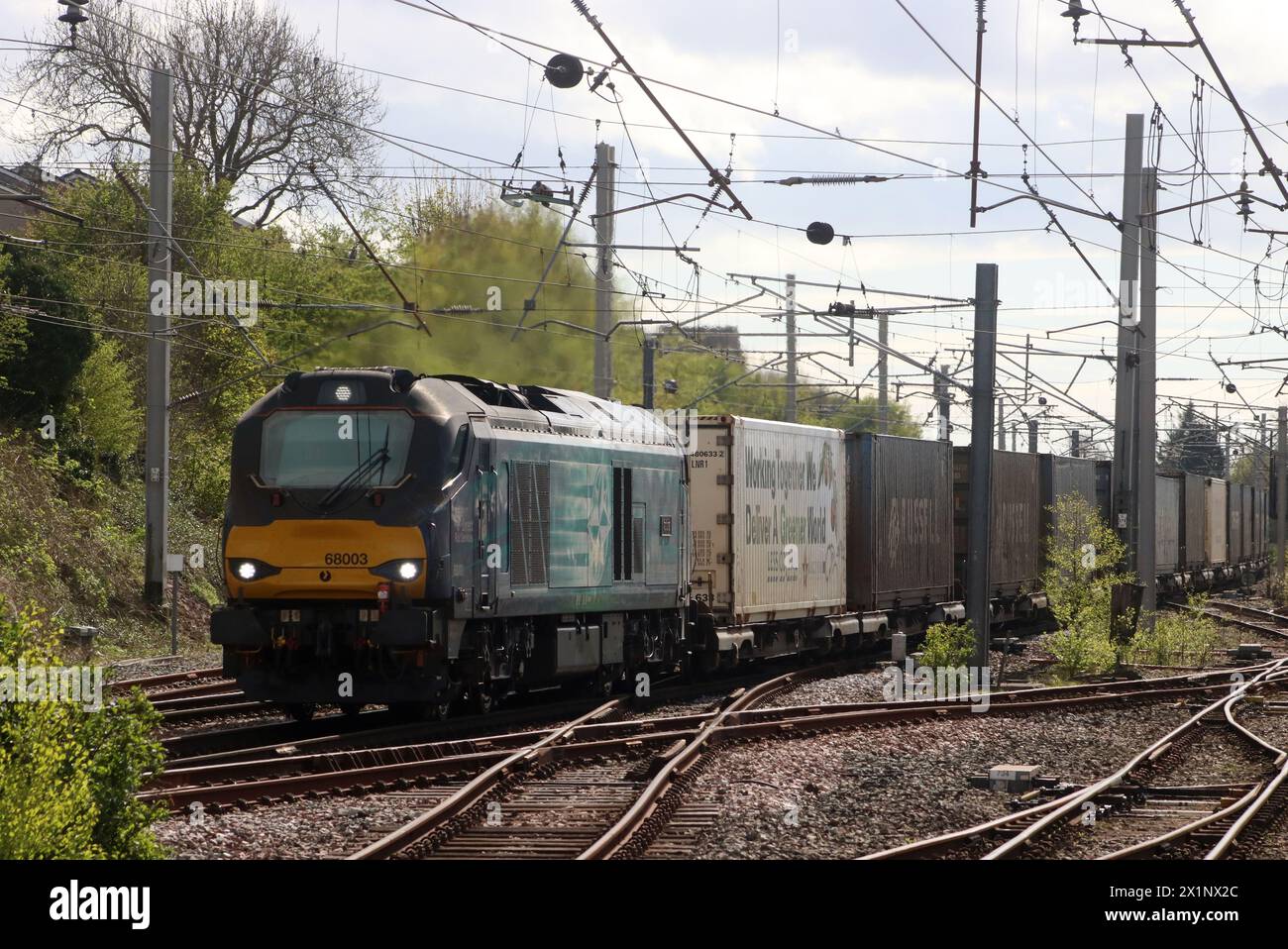 Direct Rail Services class 68, 68003 named Astute, passing Carnforth ...
