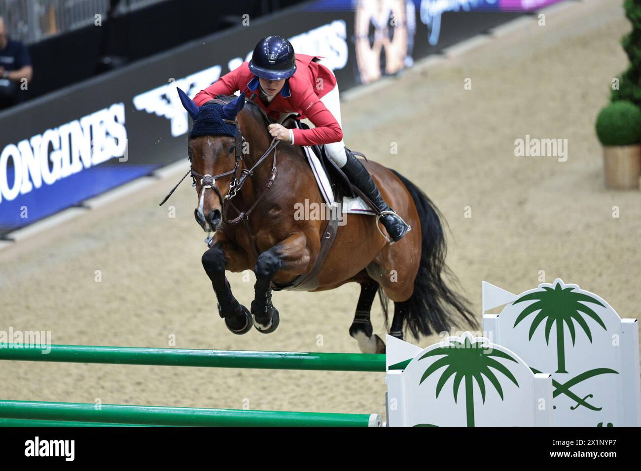 Skylar Wireman of the United States with Tornado during the Longines ...