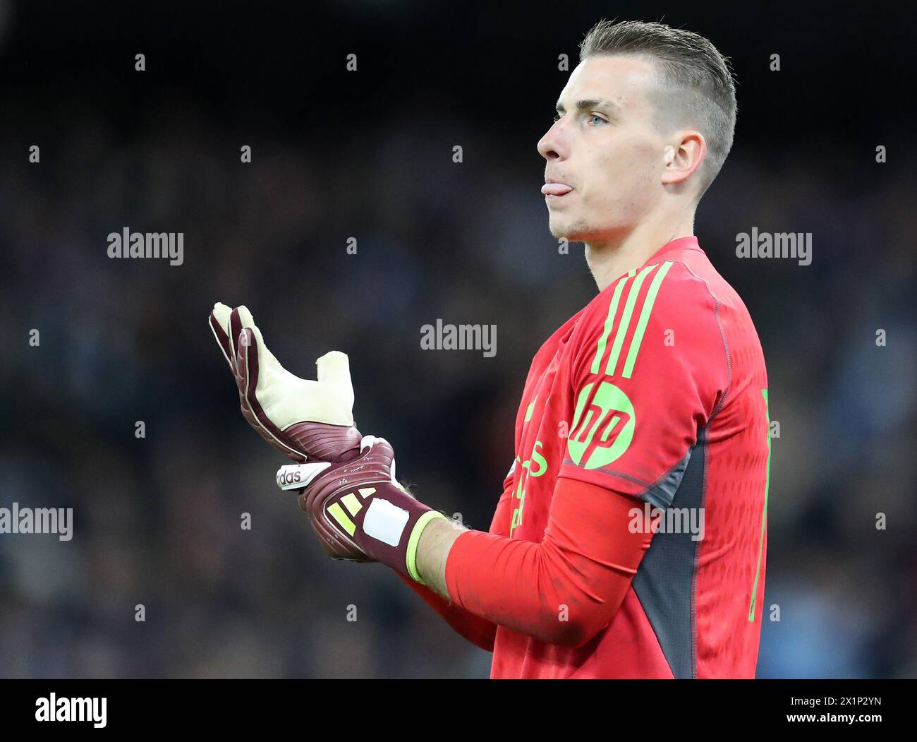 Etihad Stadium, Manchester, UK. 17th Apr, 2024. Champions League Football, Quarter Final, Manchester City versus Real Madrid; Andriy Lunin of Real Madrid Credit: Action Plus Sports/Alamy Live News Stock Photo