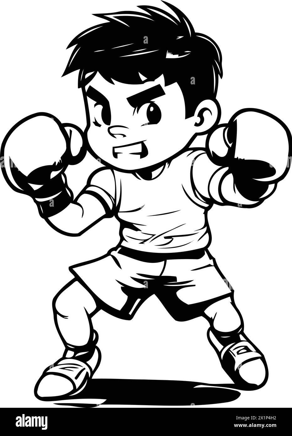 Boxing man in red sportswear. Vector cartoon illustration Stock Vector ...