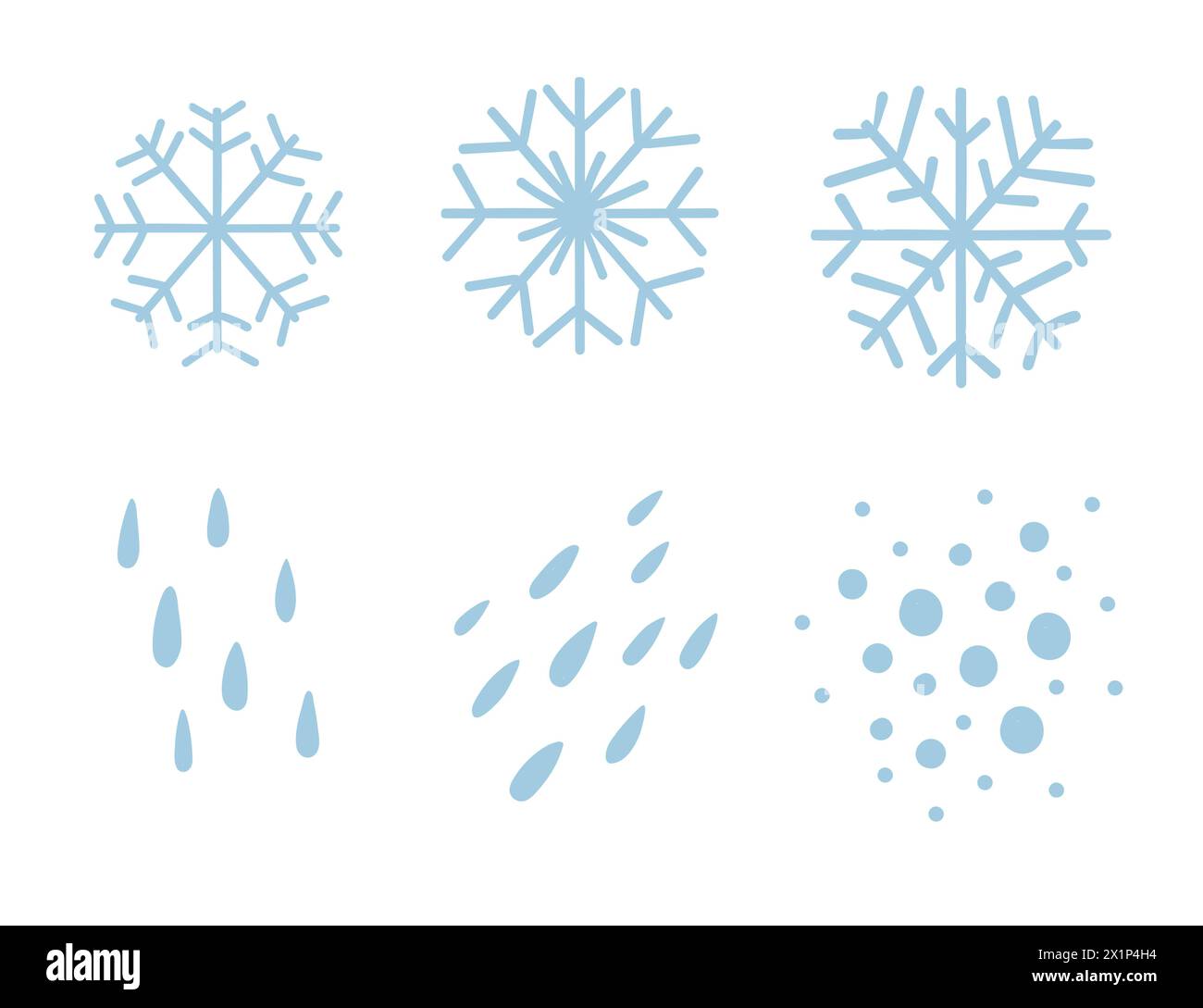 Set of blue snowflakes icon vector illustration isolated on white ...