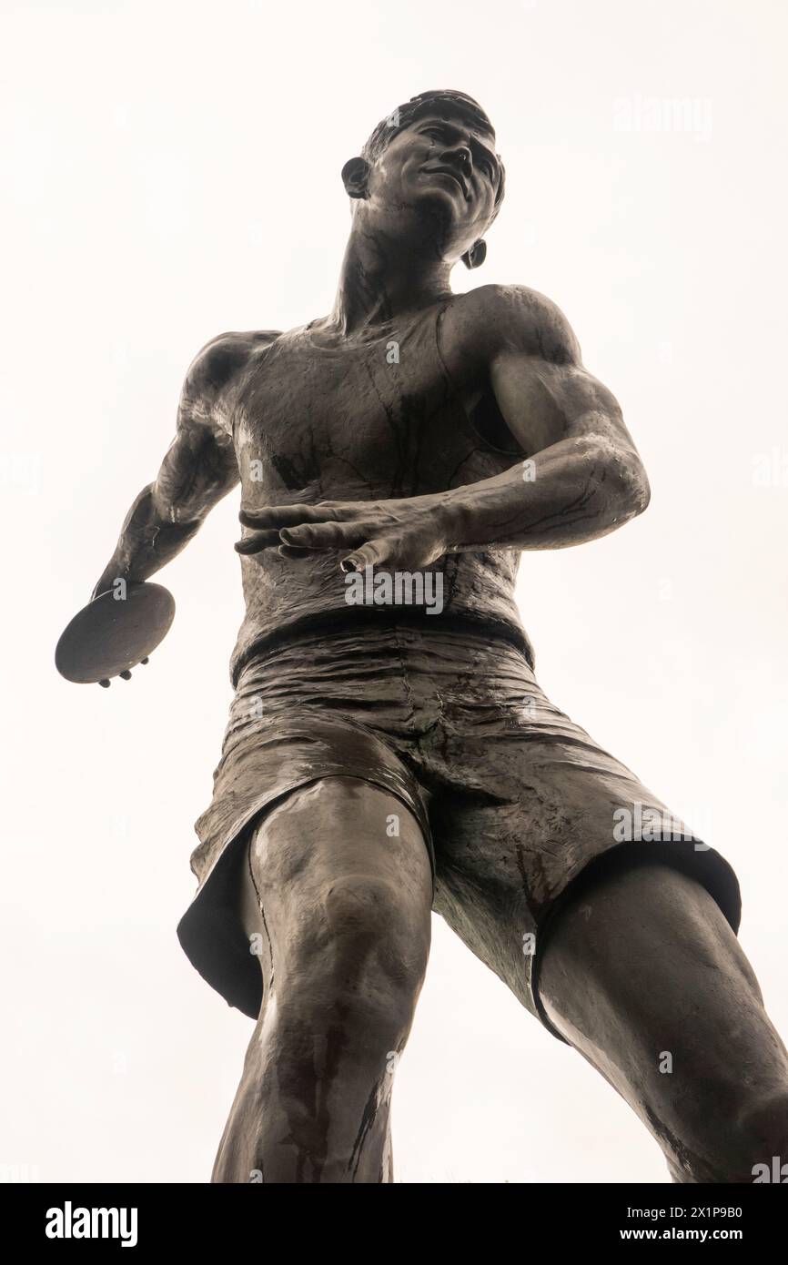 Jim Thorpe Monument in Jim Thorpe Pennsylvania Stock Photo