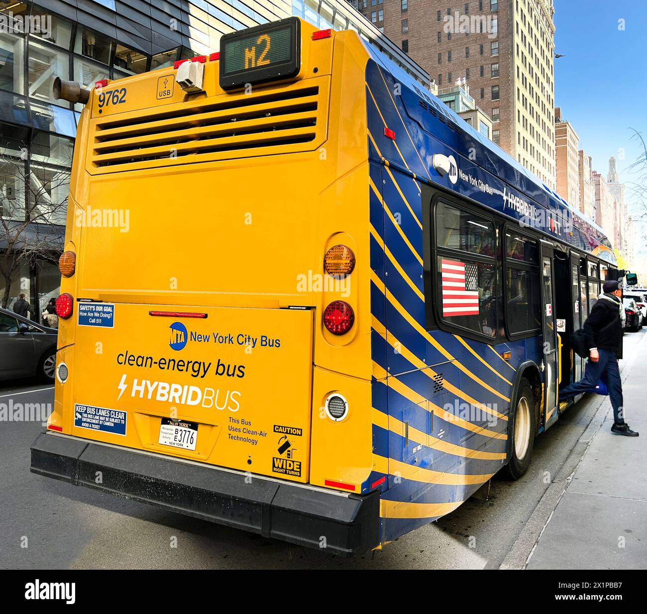 Hybrid Bus, New York City, New York, USA Stock Photo Alamy