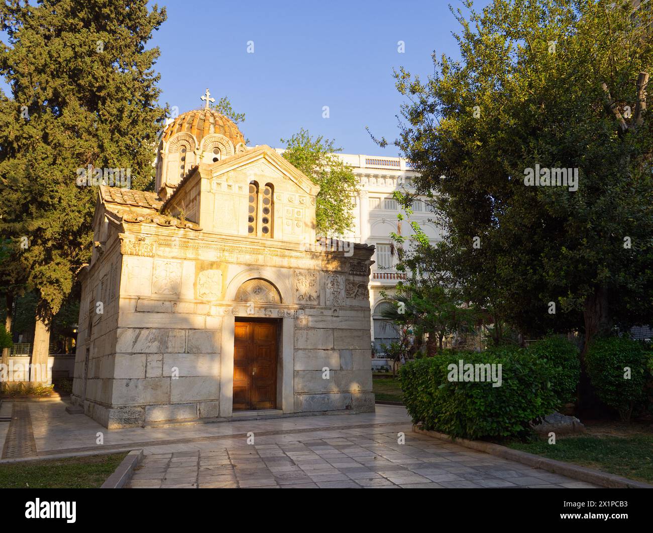Orthodox Holy Church of the Virgin Mary Gorgoepikoos and Saint Eleutherius, Athens, Greece  Stock Photo
