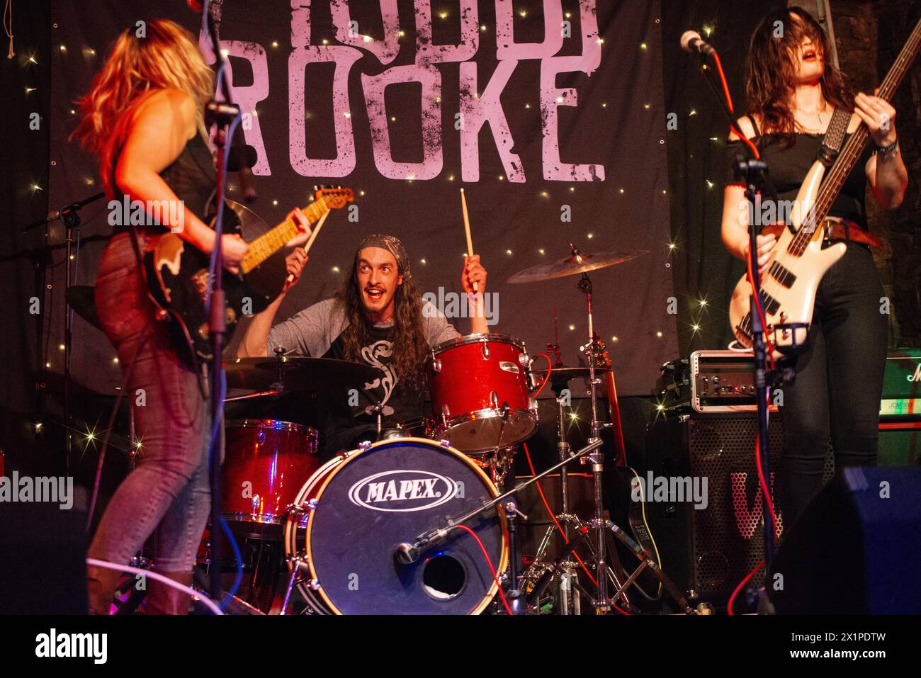 Glossop 14th April 2024, Brooke, Morgan Pettigrew and Anna Melidone of