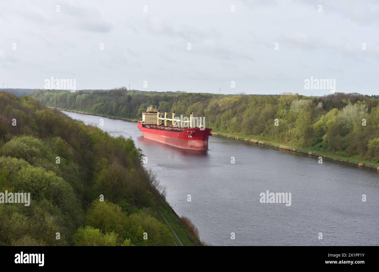 Cargo Ship DSM Castor In The Kiel Canal Stock Photo