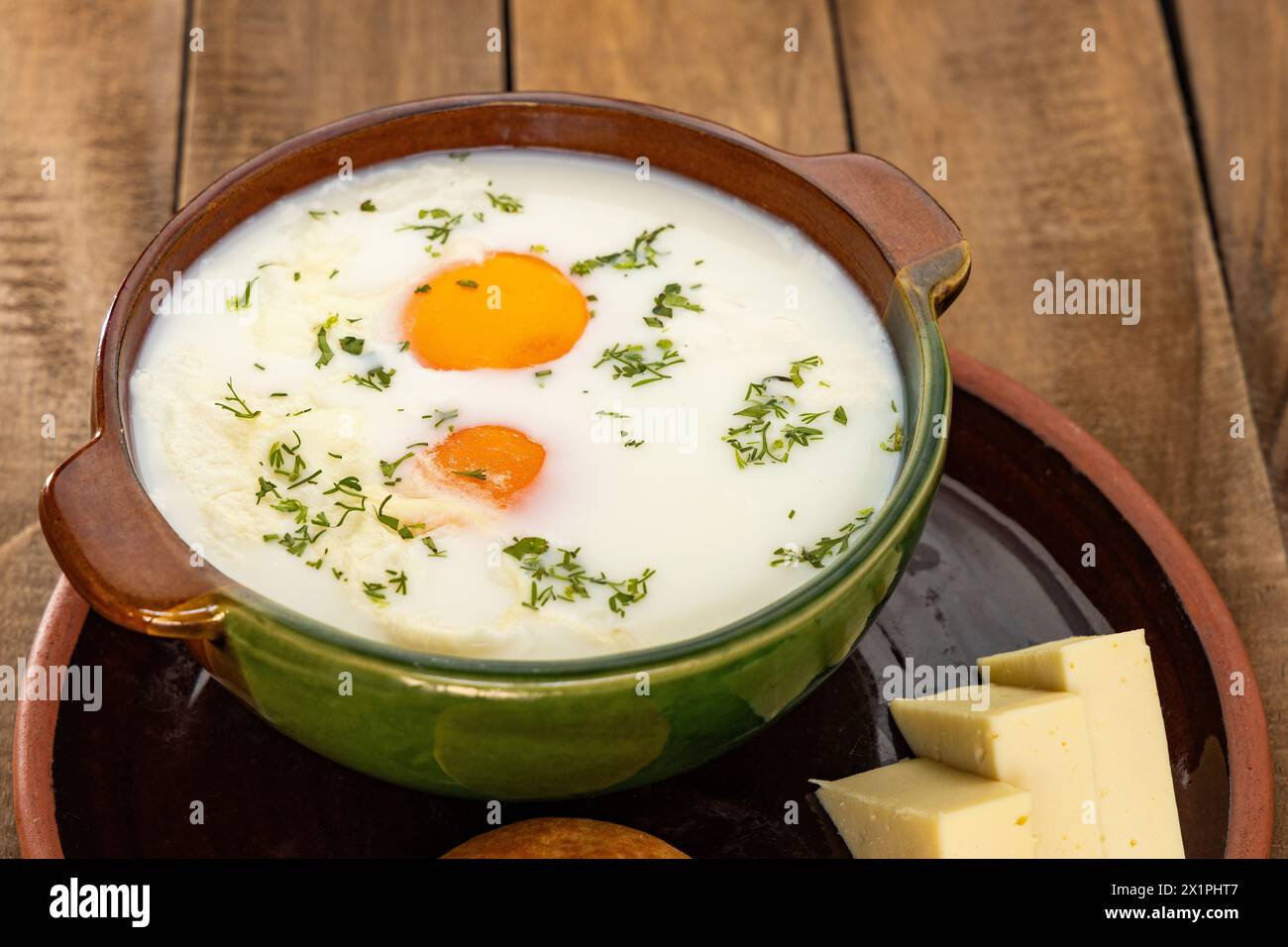 Changua is a typical breakfast from Bogota, the capital of Colombia Stock Photo