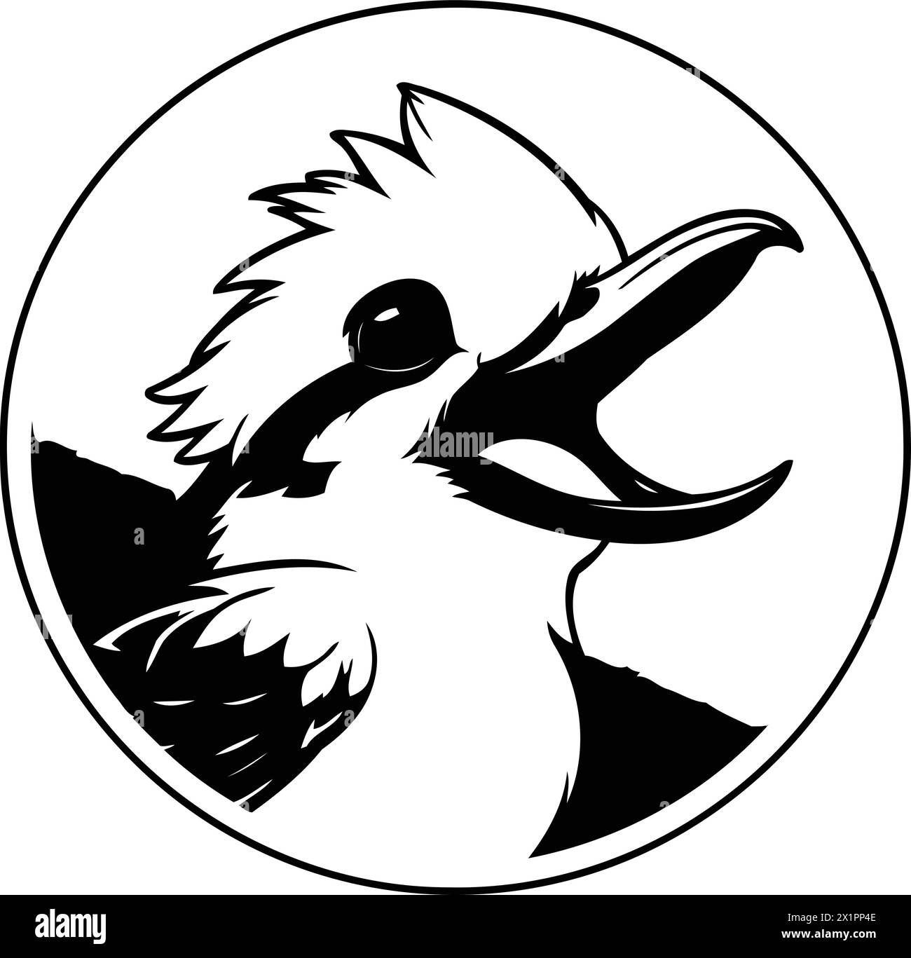 Cartoon kookaburra. vector illustration on white background Stock Vector