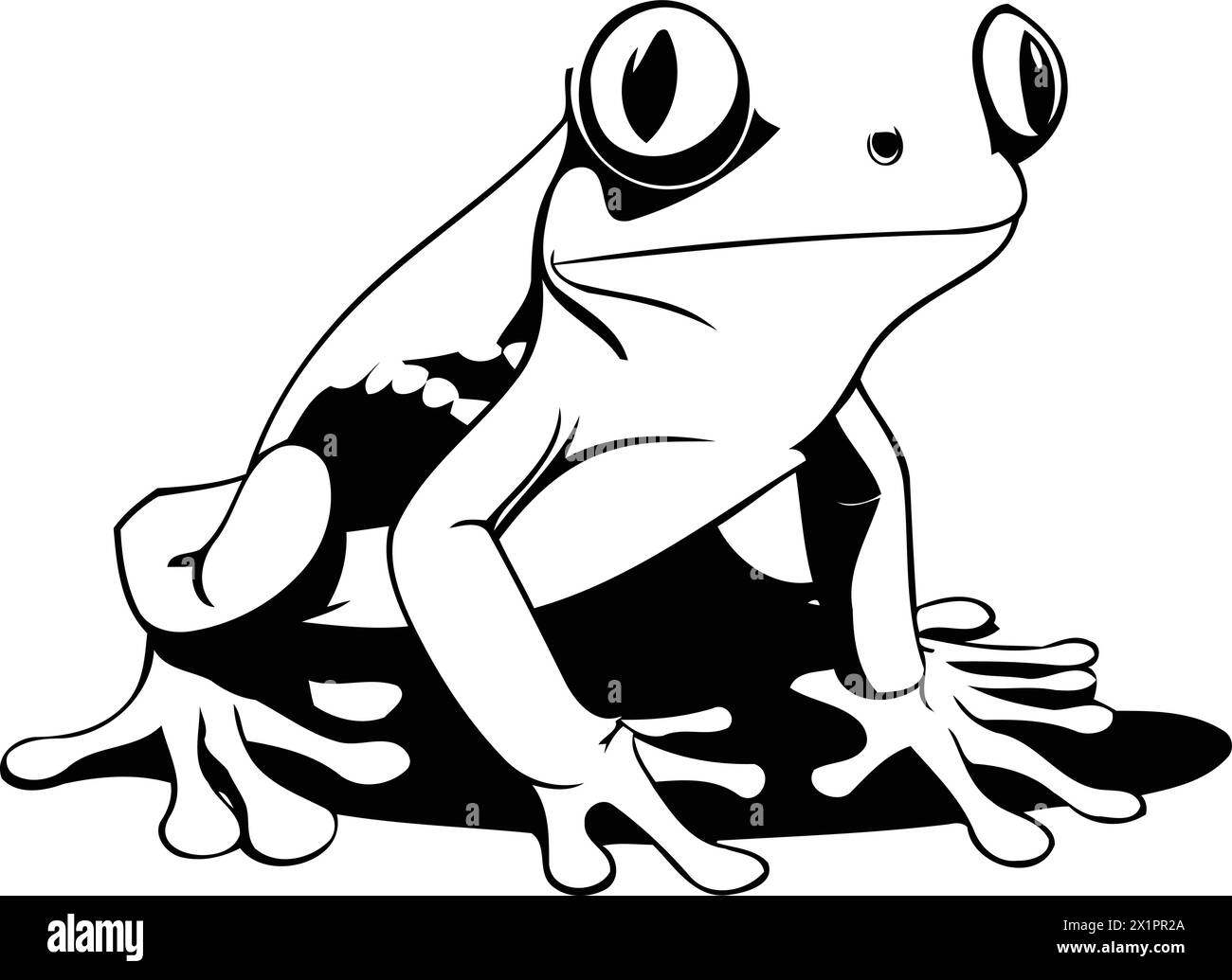 Frog cartoon character isolated on white background. Vector illustration. Eps 10. Stock Vector