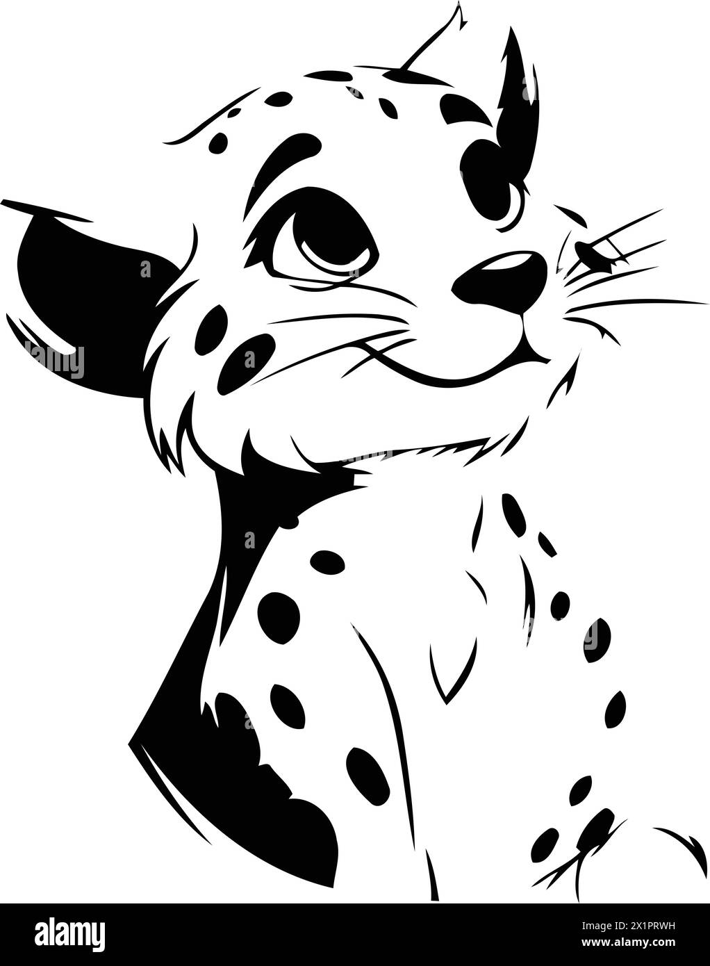 Cartoon cheetah. Vector illustration of a wild cat Stock Vector Image