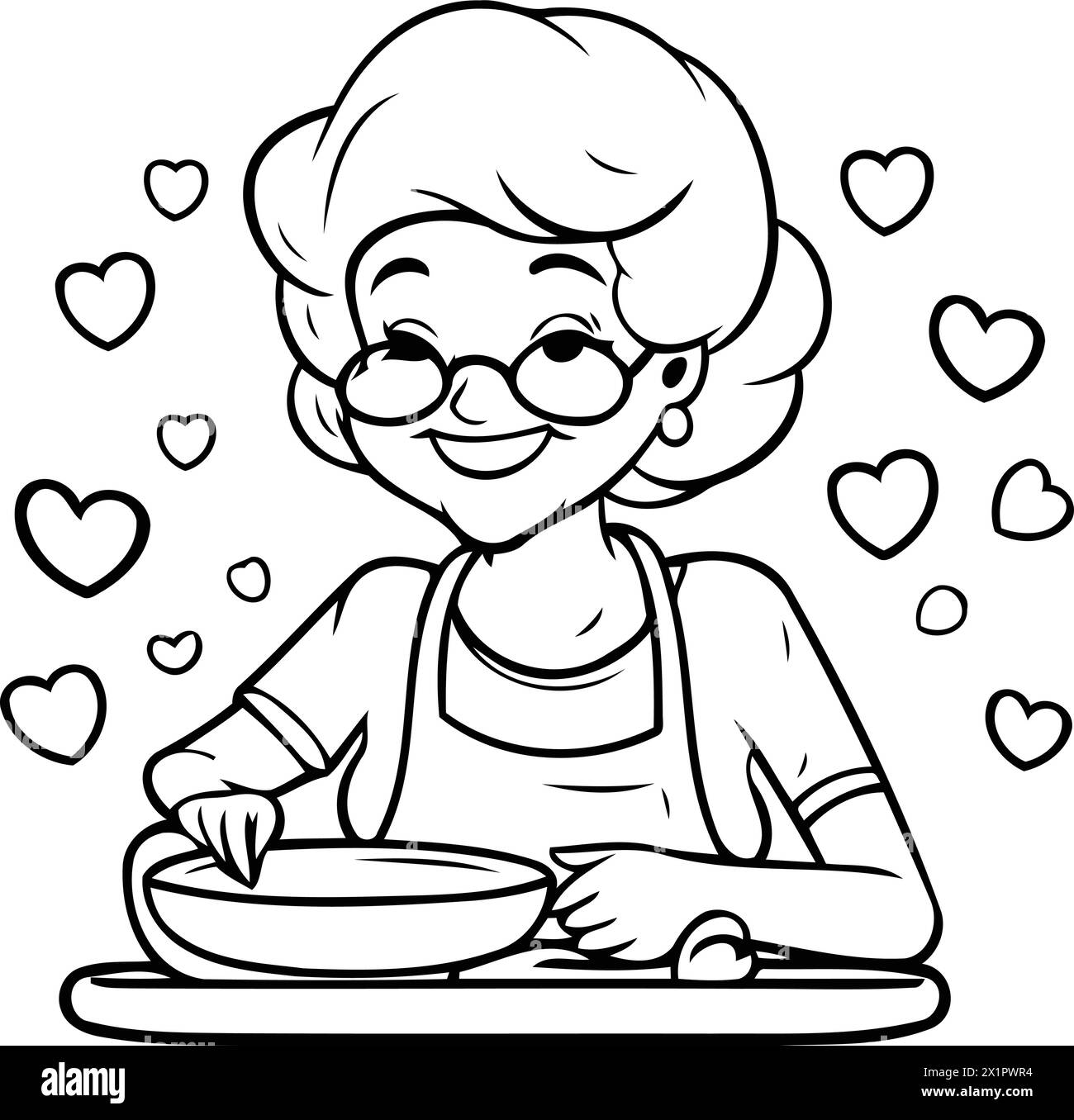 Elderly Woman Cooking In The Kitchen Cartoon Vector Illustration Stock elderly-woman-cooking-in-the-kitchen-cartoon-vector-illustration-stock