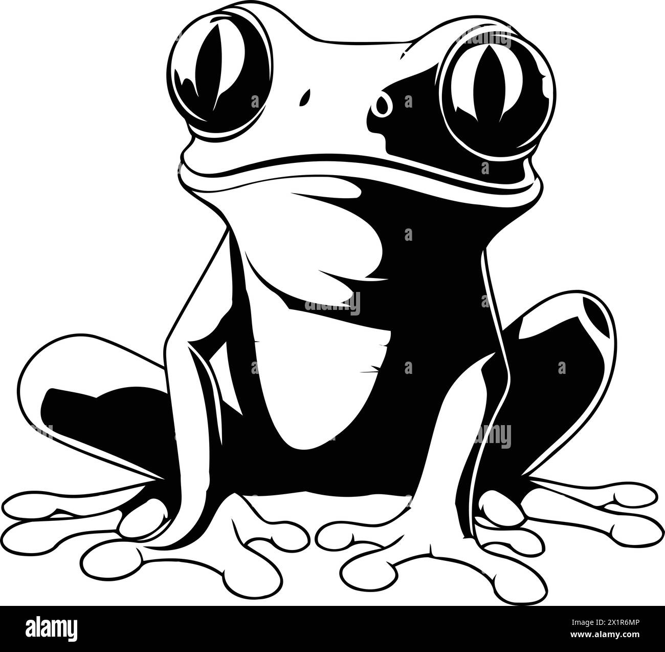 Frog cartoon character. Vector illustration isolated on a white background. Stock Vector