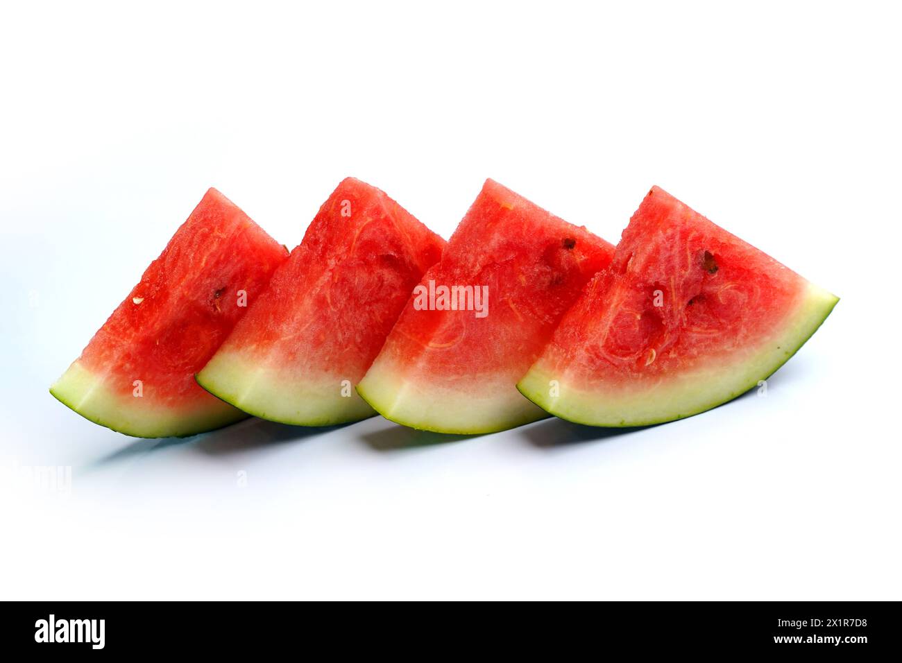 sliced watermelon on white background Stock Photo