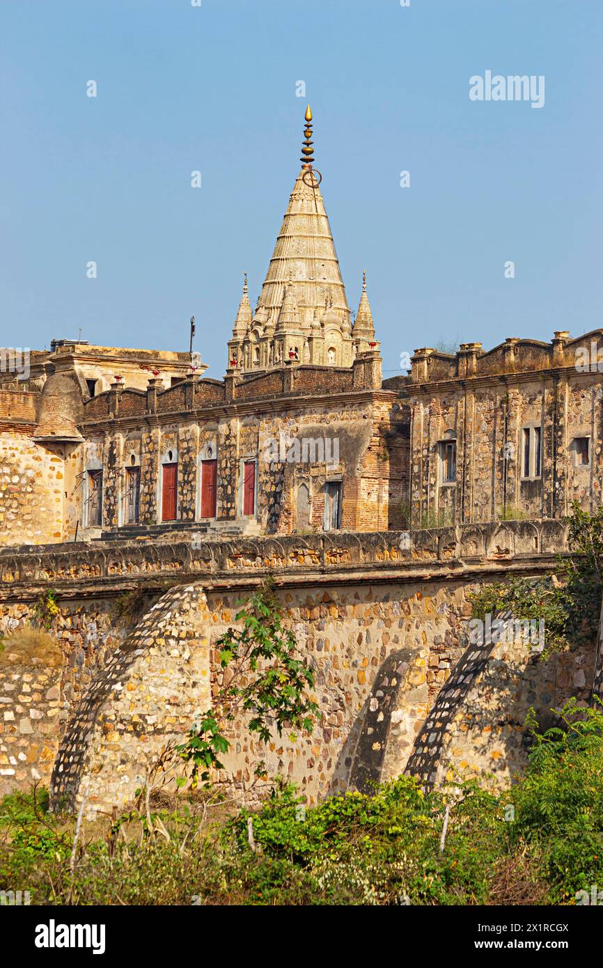 Kuldevta Temple inside the Palace of Samthar, Samthar Fort, Jhansi, Uttar Pradesh, India. Stock Photo