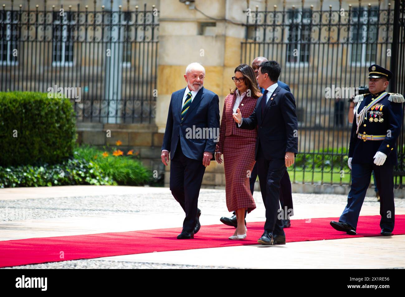 Bogota, Colombia. 17th Apr, 2024. Brazil's president Luis Inacio Lula da Silva (L) and his wife and first lady Rosangela Dasilva (R) take part during the official visit of Brazilian president Lula da Silva to Bogota, Colombia, April 17, 2024. Photo by: Chepa Beltran/Long Visual Press Credit: Long Visual Press/Alamy Live News Stock Photo