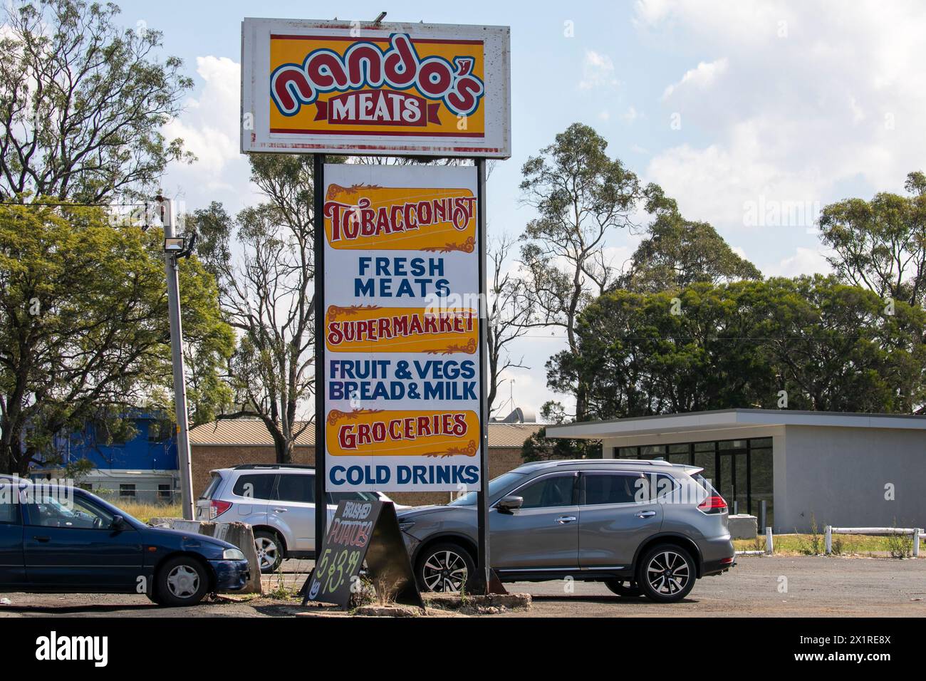 Nando's Meat Market and Tobacconist on Elizabeth drive in Kemps creek suburb, Greater Western Sydney region,NSW,Australia Stock Photo