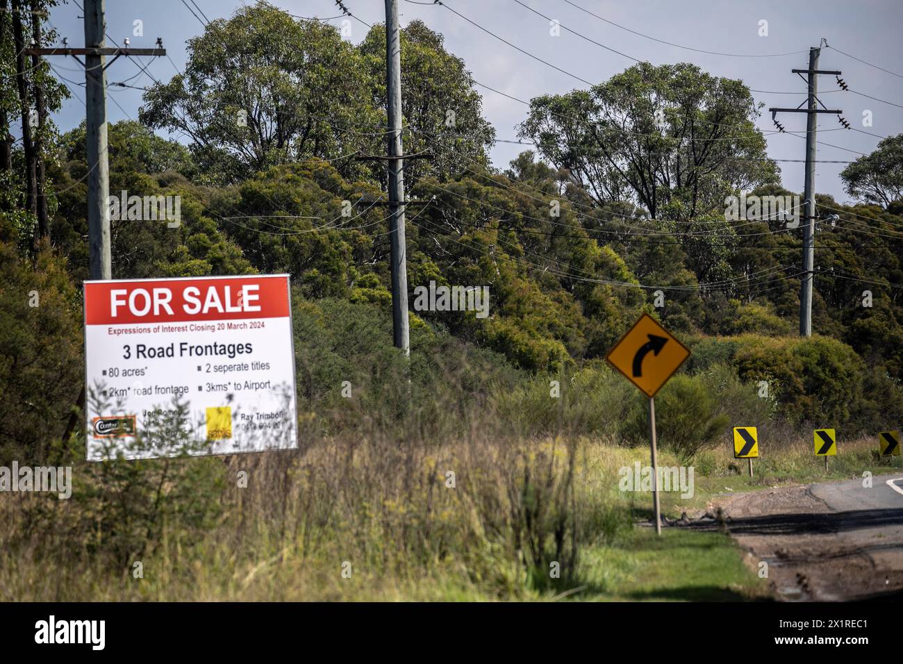Land for sale near Badgerys Creek and Kemps Creek, as Sydney Metro project, western Sydney airport, western parklands and Motorway M12 are developed Stock Photo