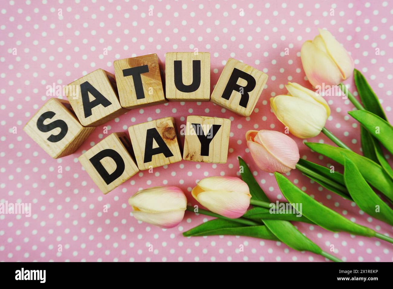 Saturday word made from wooden cubes with letters alphabet Stock Photo ...