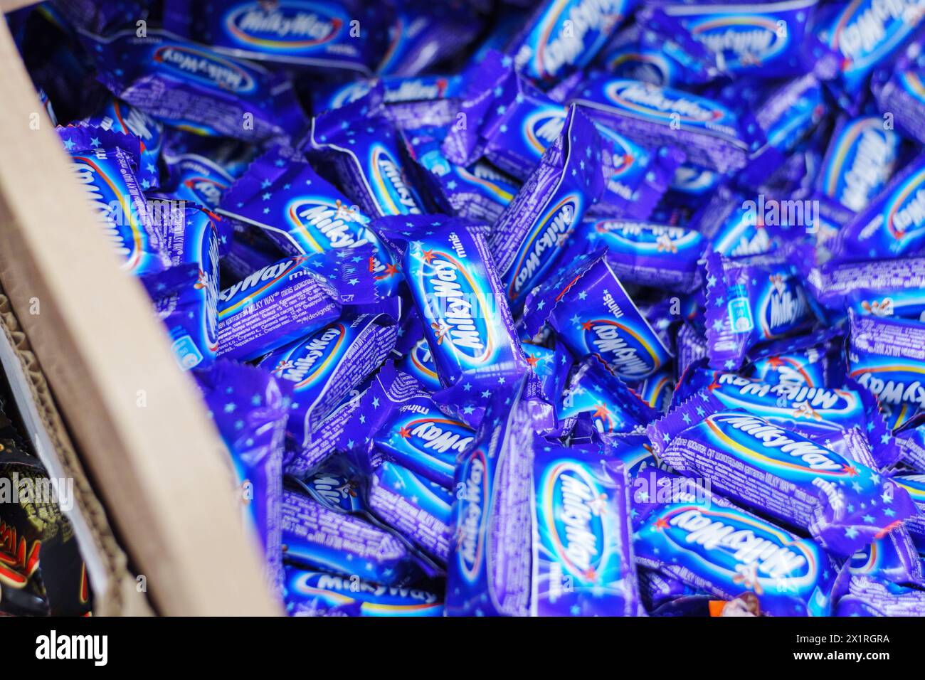 Tyumen, Russia-March 05, 2024: Milky Way minis candy bars. Selective ...