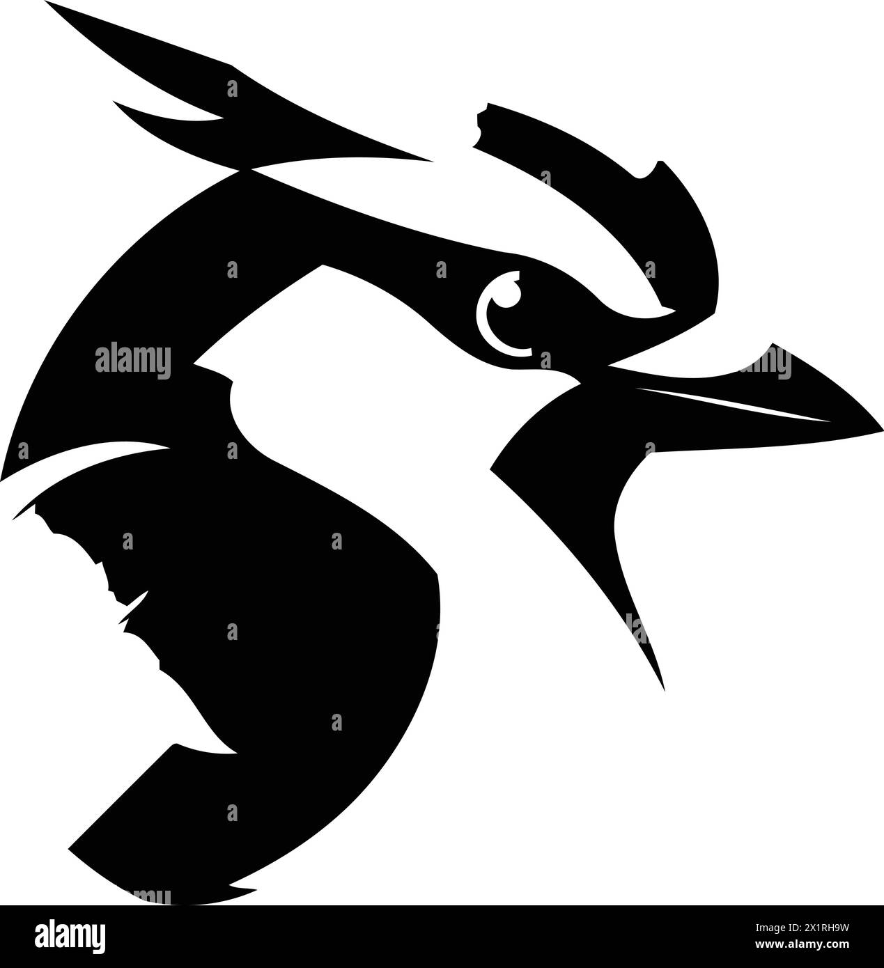 Blue jay bird vector logo template. Blue jay bird logotype. Stock Vector