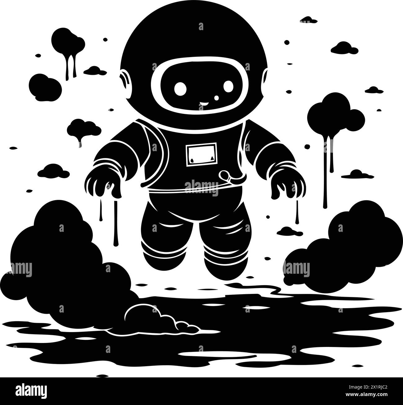 Astronaut floating in the clouds. Vector illustration for your design ...