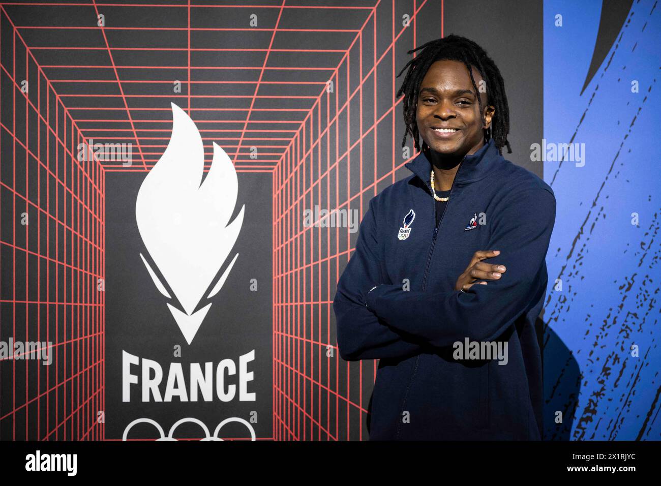 Paris, France. 17th Apr, 2024. Enzo Lefort before a presentation of the ...