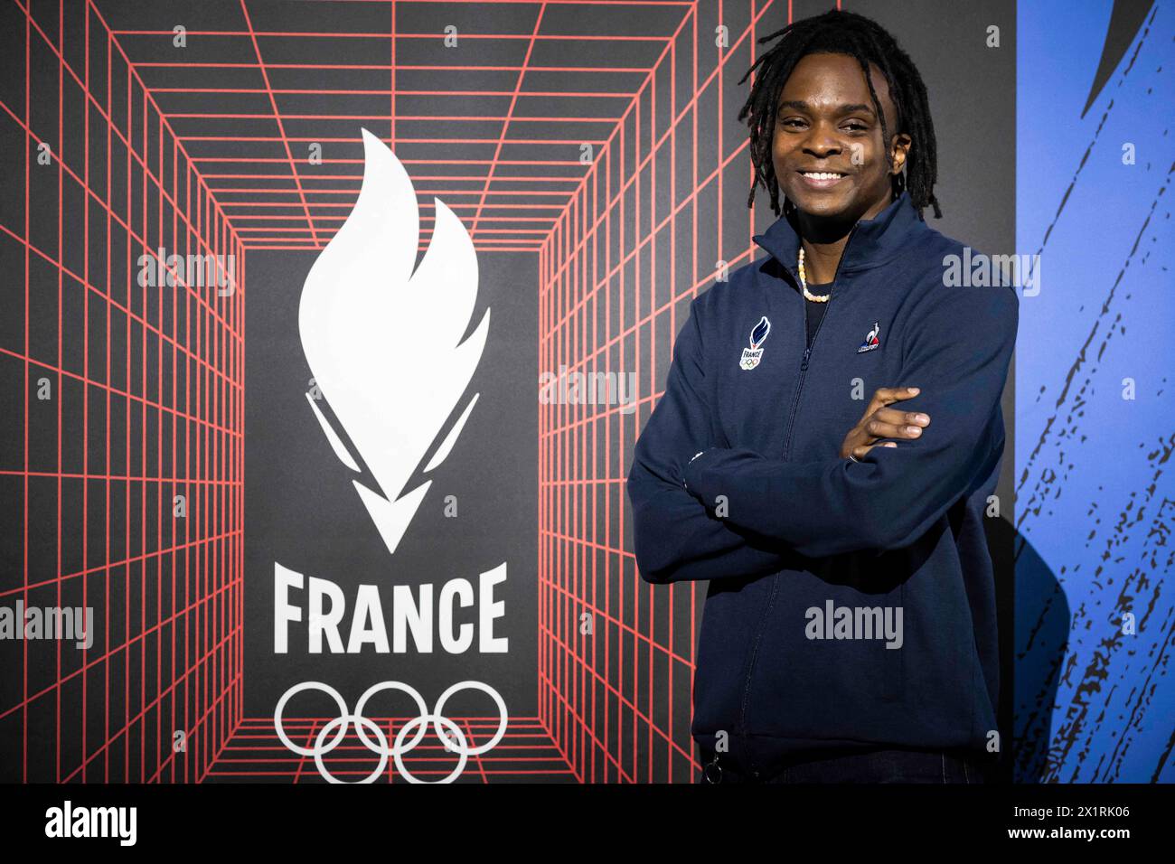 Paris, France. 17th Apr, 2024. Enzo Lefort before a presentation of the ...