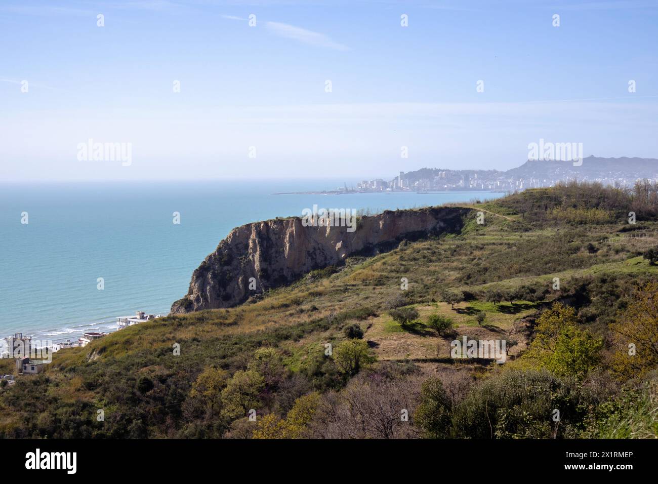 Seaside view from above the hills Stock Photo - Alamy