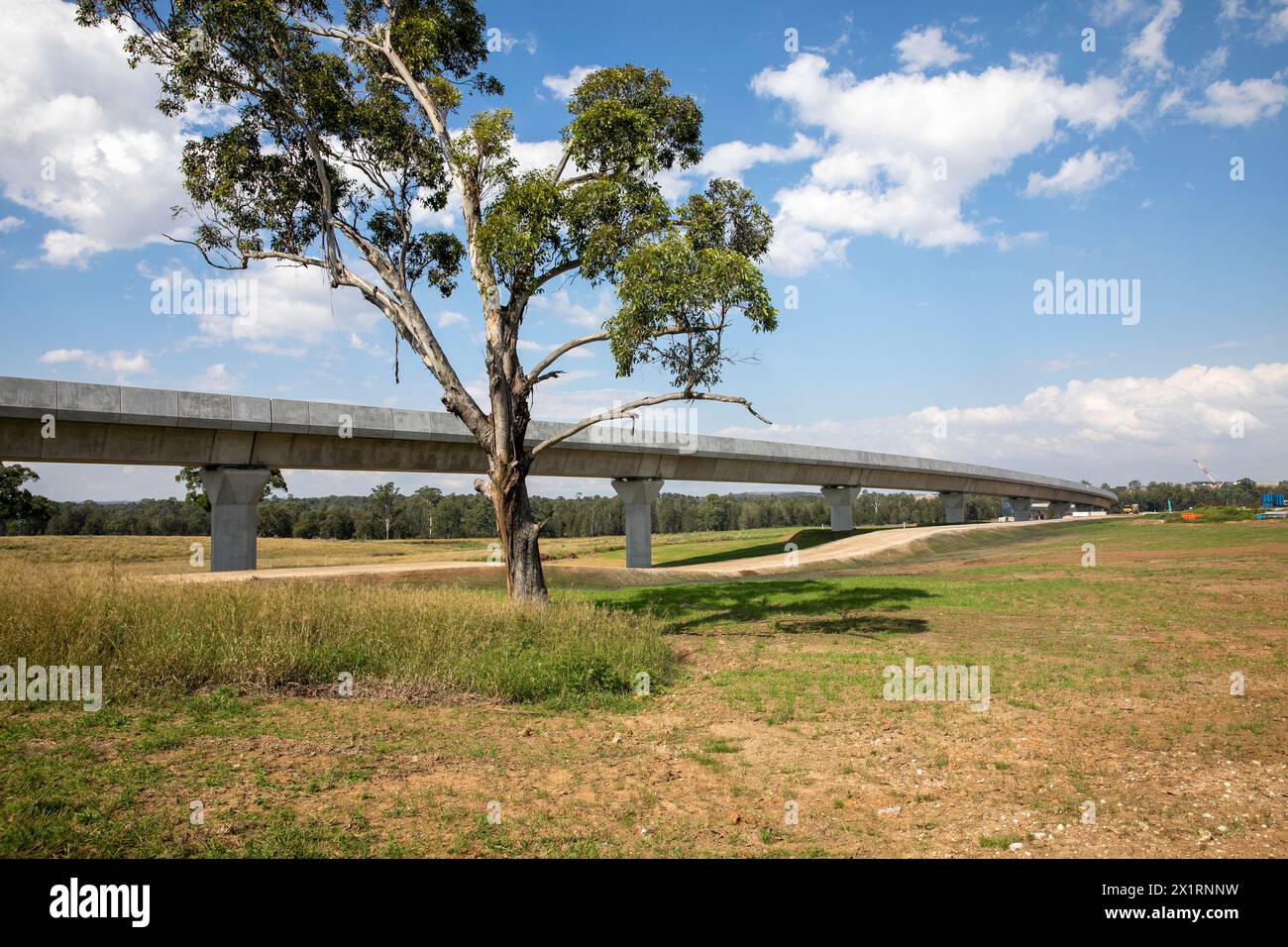 Sydney Metro west project to Sydney second airport, viaduct construction in Luddenham,Western