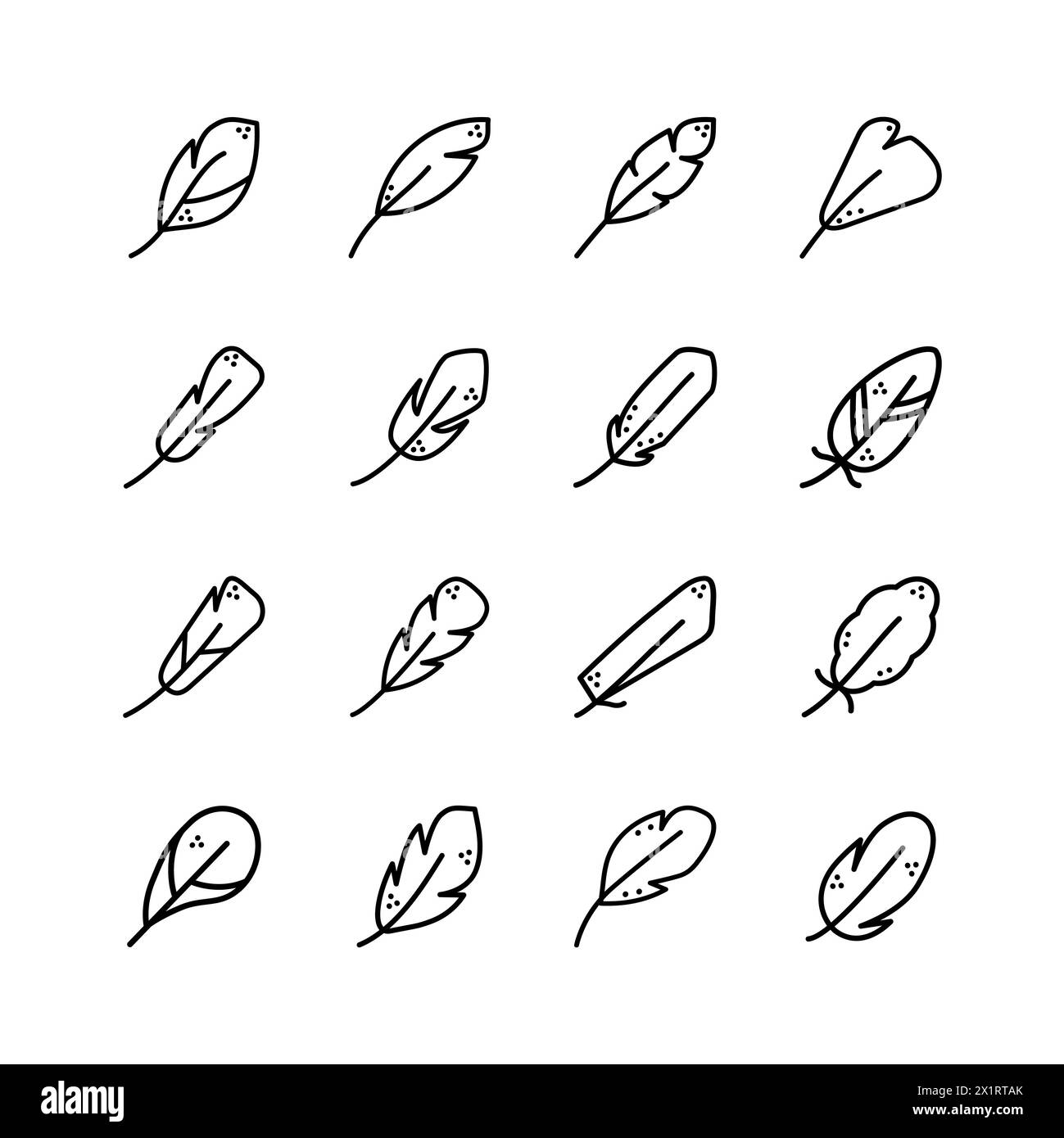 Set of feather icon. Vector illustration isolated on white background ...
