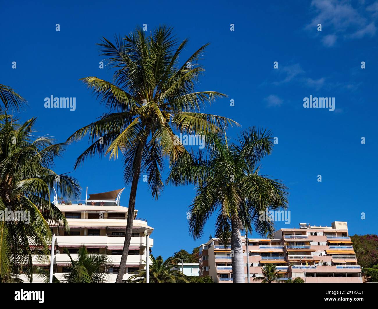 South Pacific Cruise /  Modern Apartment Buildings in Noumea, New Caledonia. Stock Photo