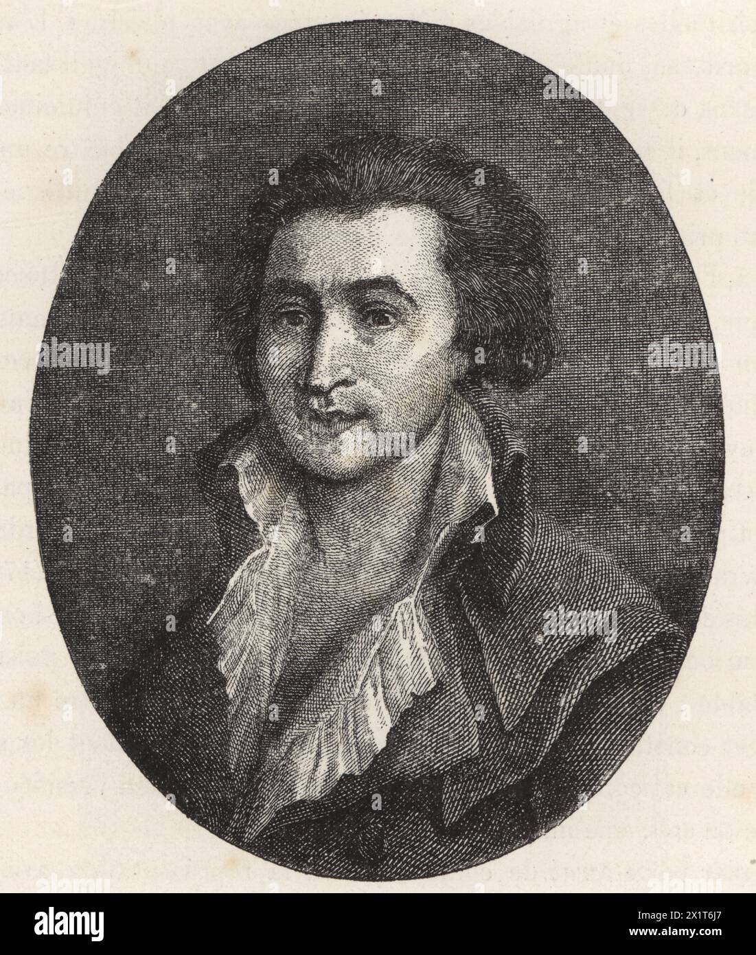 Fabre d'Églantine, French actor, dramatist and politician of the French Revolution, 1750-1794. Named the months of the French Revolutionary calendar. Engraved by Louis-François Mariage after a painting by François Bonneville. Illustration from Paul Lacroix's Directoire, Consulat et Empire, (Directory, Consulate and Empire), Paris, 1884. Stock Photo