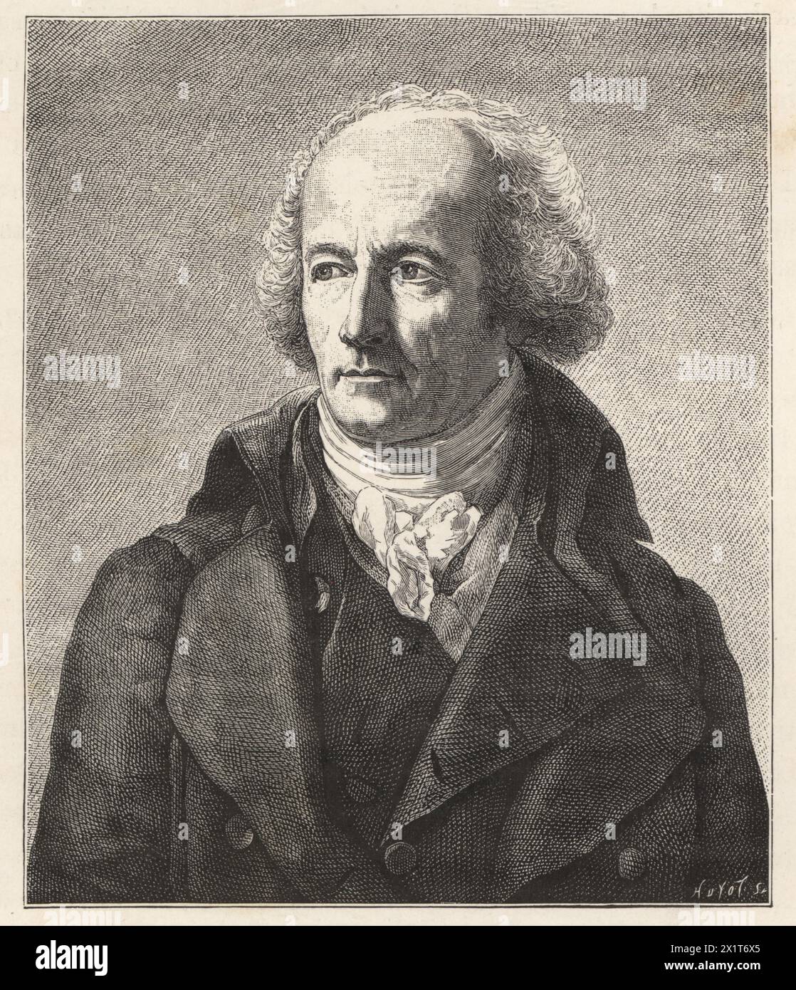 Alexandre-Théodore Brongniart, French architect, 1739-1813. Woodcut by Huyot after the portrait by Arnoult (sic), probably François Gérard. Illustration from Paul Lacroix's Directoire, Consulat et Empire, (Directory, Consulate and Empire), Paris, 1884. Stock Photo