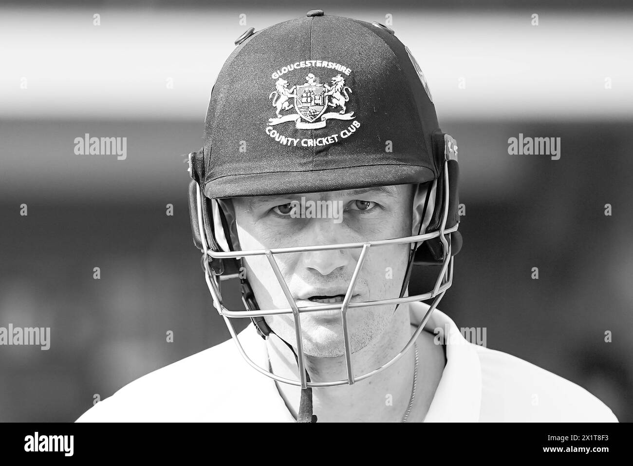 Bristol, UK, 13 April 2024. Gloucestershire's Cameron Bancroft walks out to bat during the Vitality County Championship match Stock Photo