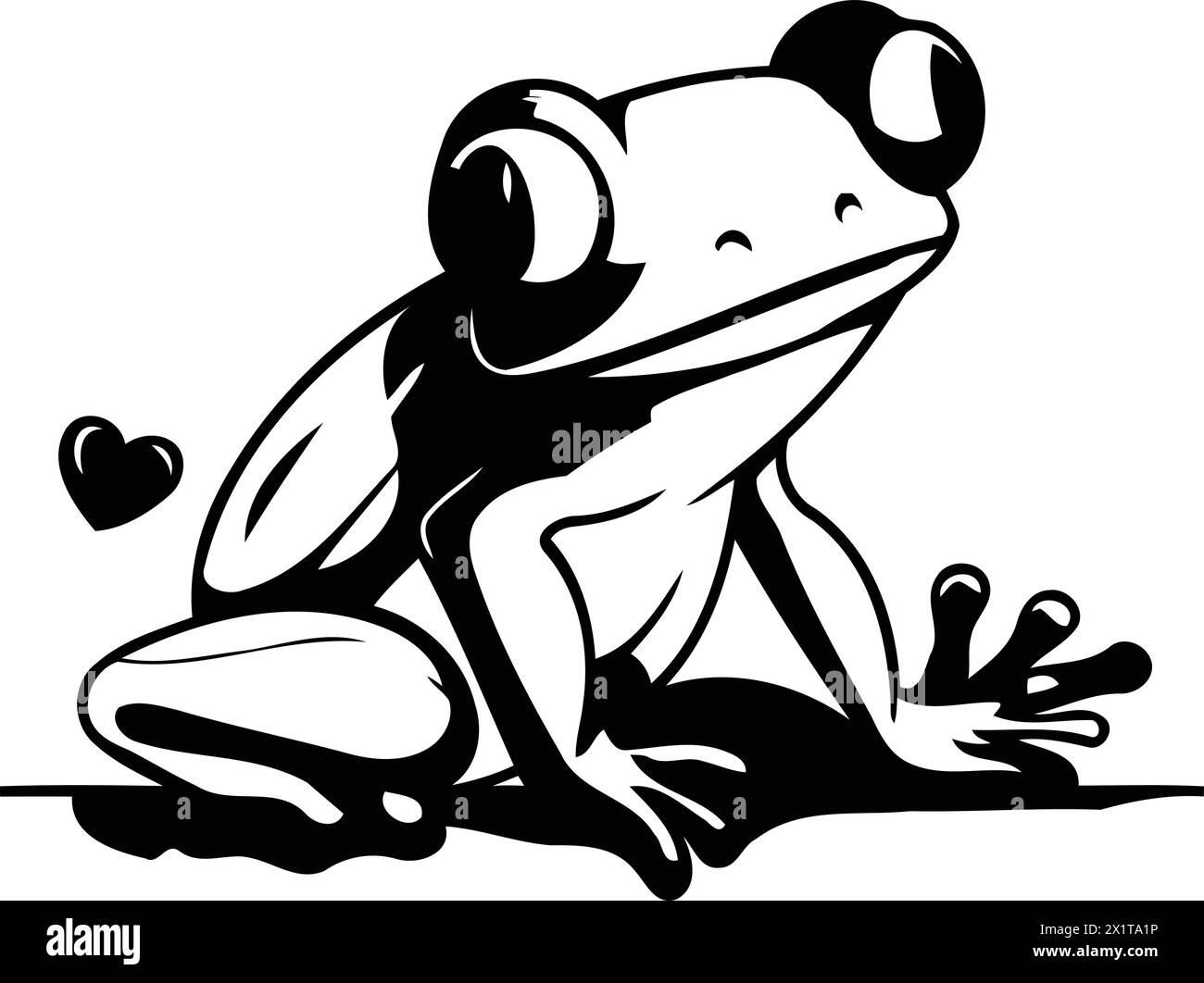 Cute cartoon frog. Vector illustration. Isolated on white background. Stock Vector