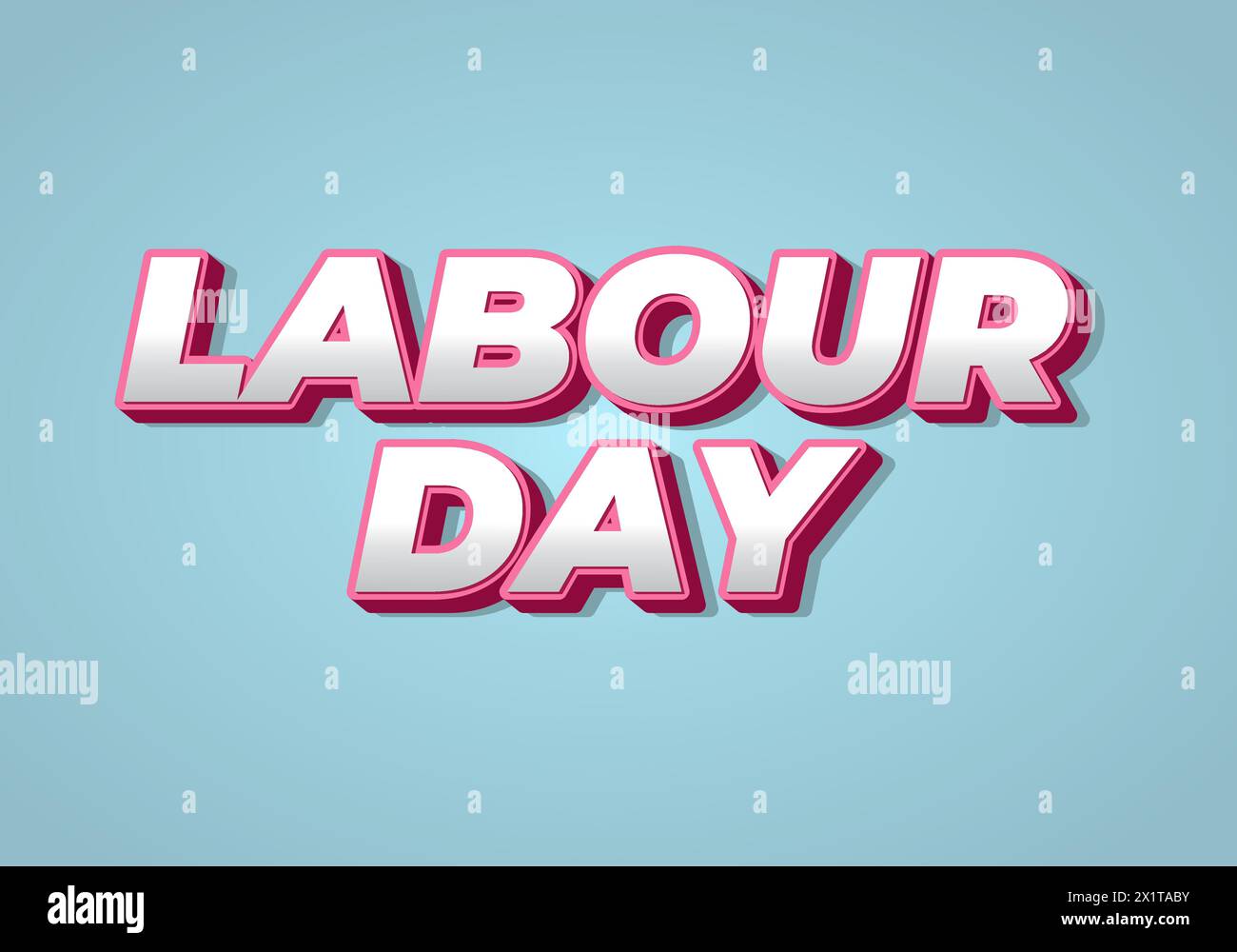 Labour day. Text effect design in eye catching colors and 3D look Stock Vector